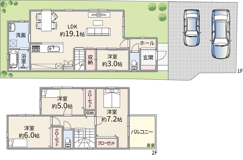 1号地 間取り図