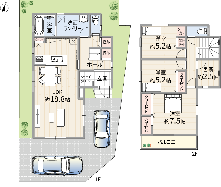 1号地 間取り図